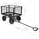 vidaXL Chariot à main de jardin Noir 350 kg