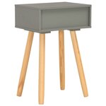 vidaXL Table de chevet 2 Pièces Gris Pin massif