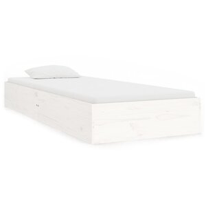 vidaXL Cadre de lit blanc bois massif 90x190 cm simple