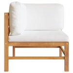 vidaXL Salon de jardin 2 Pièces avec coussins crème Bois de teck