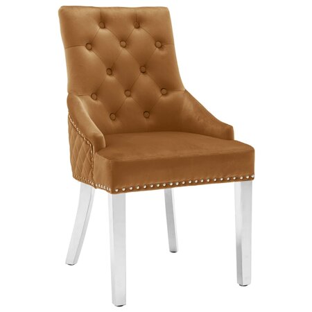 vidaXL Chaise de salle à manger Marron Velours