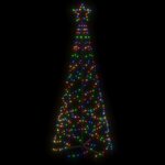 vidaXL Arbre de Noël cône 200 LED Colorées 70x180 cm