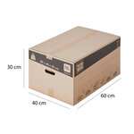 Lot de 20 cartons de déménagement 72l - 60x40x30cm - made in france - 70  fsc certifé - charge max 20kg - pack & move