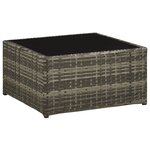 vidaXL Salon de jardin 4 Pièces avec coussins Résine tressée Gris