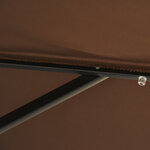 Parasol lumineux octogonal inclinable Ø 2 67 x 2 4H m parasol LED solaire métal polyester haute densité 180 g/m² chocolat