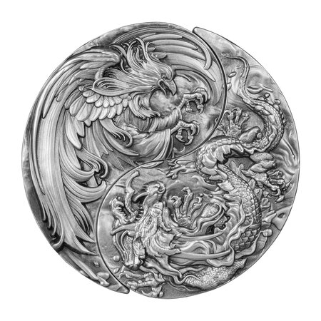 YIN YANG DRAGON AND PHOENIX Set 2 x 1 onces argent monnaie 5000 Francs Chad 2023