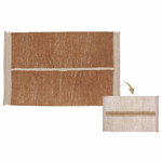 Tapis coton réversible - beige et camel - 170 x 240 cm