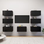 vidaXL Meubles TV 7 Pièces Noir 30 5x30x60 cm Aggloméré