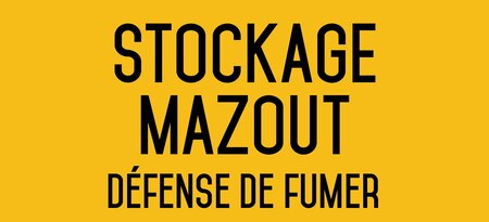 Autocollant vinyl - stockage mazout - l.200 x h.100 mm uttscheid