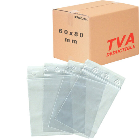 Lot de 2000 sachets zip transparent 50µ 60×80