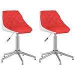 vidaXL Chaises à manger pivotantes lot de 2 rouge et blanc similicuir
