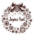 Tampon en bois Couronne Joyeux Noel