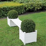 Esschert Design Bacs à fleurs avec banc blanc CF33W