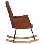 vidaXL Chaise à bascule Marron Cuir véritable