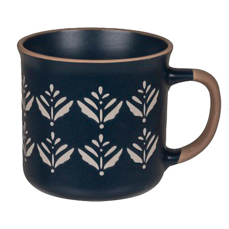 Tasse en céramique florale bleue