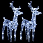 vidaXL Décoration de Noël avec Rennes et traîneau 240 LED Acrylique