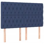 vidaXL Sommier tapissier avec matelas et LED Bleu 140x190 cm Tissu