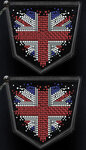 Transfert thermocollant clou et strass Coeur UK 12x11cm