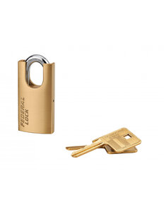 THIRARD - Cadenas à clé Fédéral Lock 510-P laiton chantier anse protégée acier 40mm 2 clés