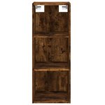 vidaXL Buffet haut Chêne fumé 34 5x34x180 cm Bois d'ingénierie