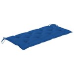 vidaXL Banc de jardin avec coussin bleu 120 cm Bois de teck massif