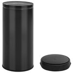 vidaXL Poubelle à capteur automatique 80 L Acier au carbone Noir