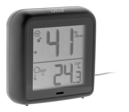 Thermomètre –hygromètre à sonde de température filaire gris anthracite - Otio
