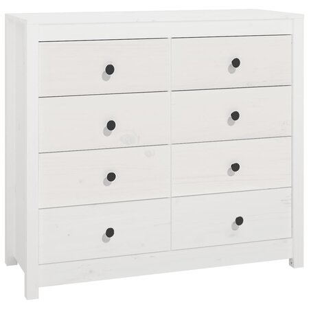 vidaXL Armoire latérale Blanc 100x40x90 cm Bois de pin massif