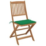 vidaXL Chaises pliables de jardin 8 Pièces avec coussins Bois d'acacia