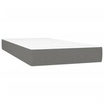 vidaXL Sommier tapissier avec matelas et LED Gris foncé 90x200cm Tissu