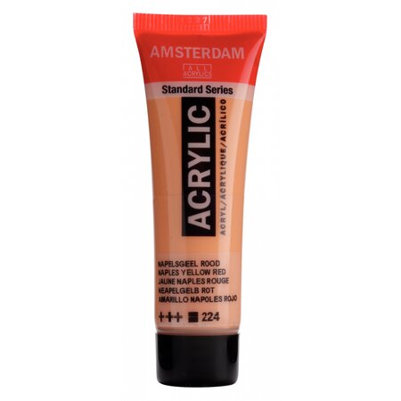 Peinture acrylique en tube jaune de naples rouge 20ml - amsterdam