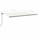 vidaXL Auvent automatique avec capteur de vent et LED 500x300 cm Crème