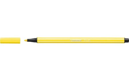 Feutre de dessin pen 68 pte ogive moyenne 1 mm jaune citron stabilo