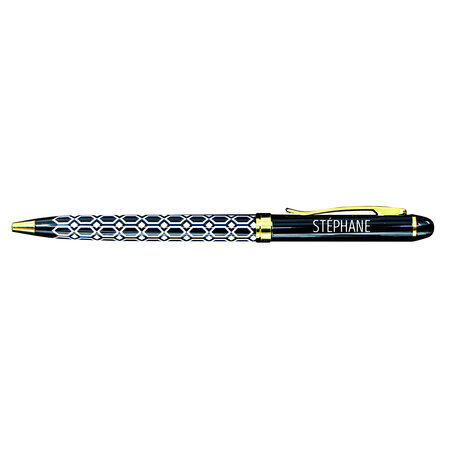 Stylo fin en métal laqué noir - Stéphane