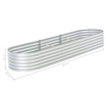 vidaXL Lit surélevé de jardin 320x80x44 cm Acier galvanisé Argenté
