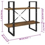 vidaXL Bibliothèque 2 niveaux Chêne fumé 80x30x70 cm Bois d'ingénierie