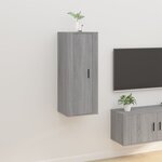 vidaXL Meuble TV mural Sonoma gris 40x34 5x100 cm
