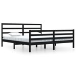 vidaXL Cadre de lit Noir Bois de pin massif 200x200 cm