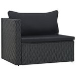 vidaXL Salon de jardin 5 Pièces avec coussins Résine tressée Noir