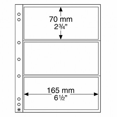 Paquet de 10 feuilles leuchtturm numis 3c pour 3 billets de banque ou cartes postales (316522)