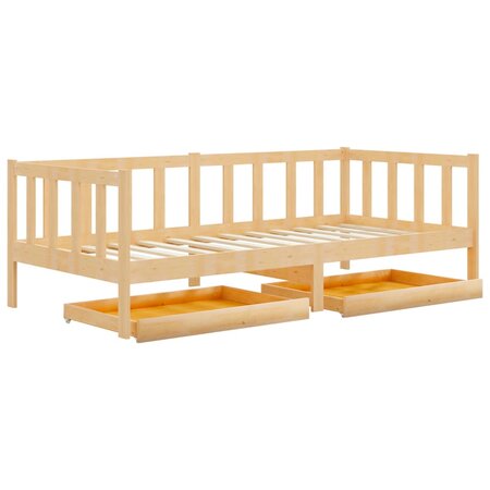 vidaXL Lit de repos avec tiroirs 90x200 cm Bois de pin massif