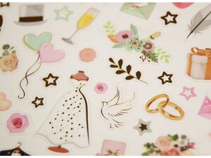 Autocollants - Mariage - Dorures et paillettes