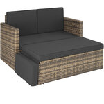 Tectake Canapé de jardin CORFOU modulable - marron naturel
