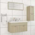 vidaXL Ensemble de meubles de salle de bain Chêne sonoma Aggloméré
