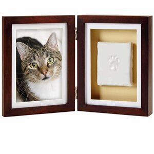 Pearhead cadre photo de bureau empreinte de patte bois marron