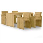 vidaXL Ensemble à manger de jardin 5 Pièces avec coussins pin imprégné