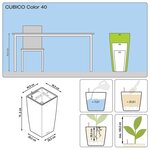 LECHUZA Jardinière Cubico Color 40 ALL-IN-ONE Ardoise 13158