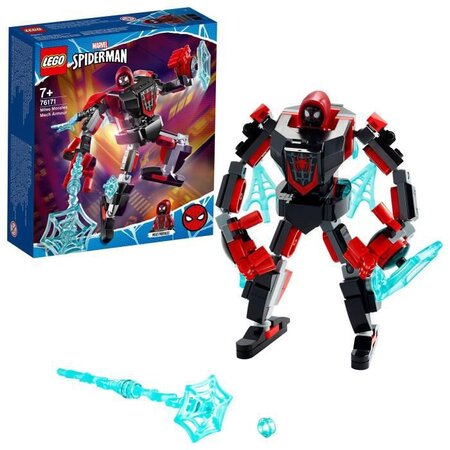 Lego marvel spider-man 76171 l'armure robot de miles morales  jeu de construction  garçon ou fille 7 ans  figurine super héros