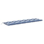 vidaXL Coussin de banc de jardin rayures bleues et blanches 200x50x7cm