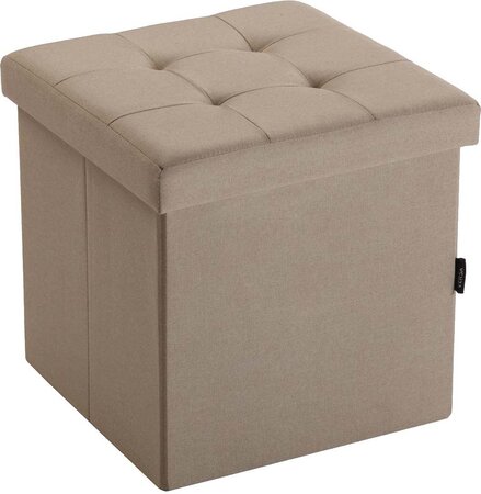 Pouf coffre de rangement assise capitonnée